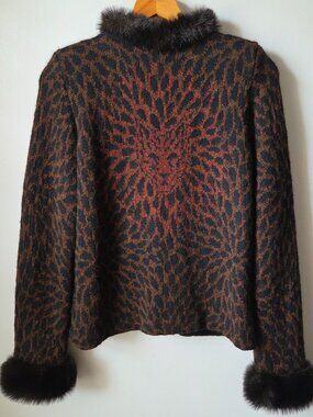 EUC DAKOTA 100% ALPACA FUR SWEATER JACKET SIZE SMALL